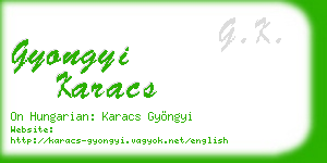 gyongyi karacs business card